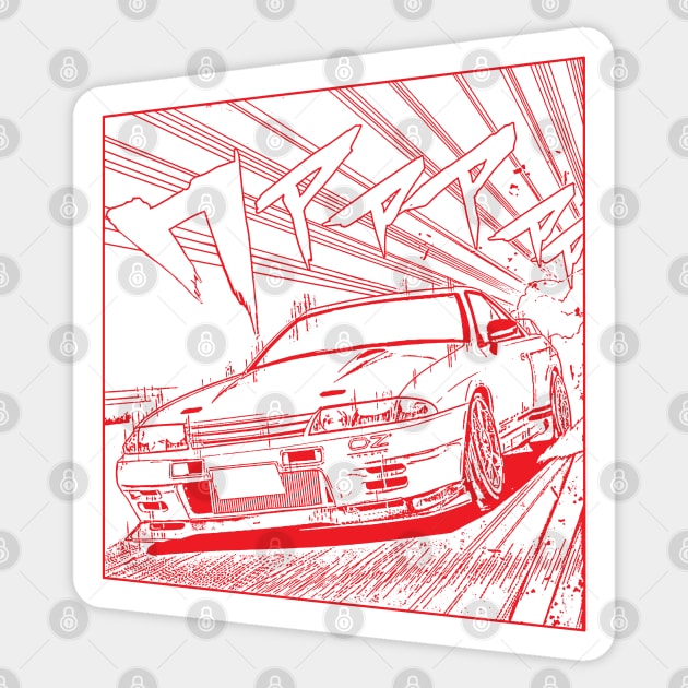 Nissan R33 Skyline Manga Sticker by thesupragoddess